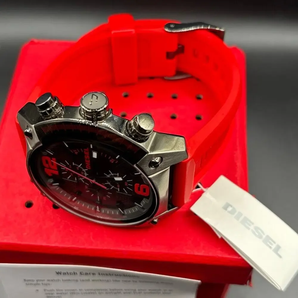 Diesel Overflow DZ4481 Chronograph Red Silicone 55mm Men’s Watch